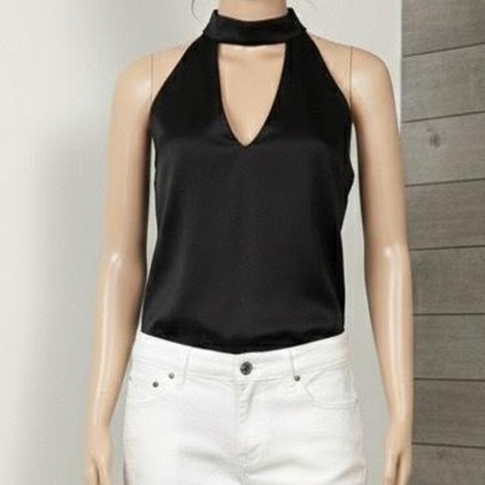 Mine Vintage 90s black chocker neck sleeveless halter top